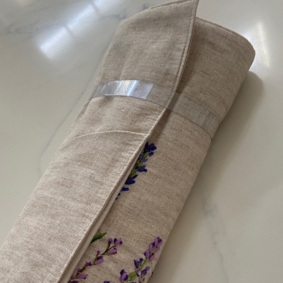 Pottery Barn Lavender Embroidered Table Runner - Picture 6 of 14